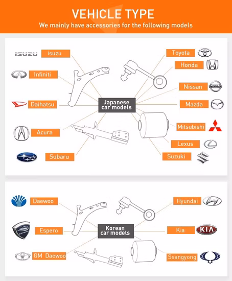 Eep 서스펜션 부품 OEM 자동차 예비 자동차 부품 Toyota Honda Nissan Mazda Hyundai Mitsubishi 일본 자동차 액세서리